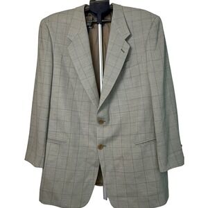 Mani Giorgio Armani Grey Windowpane Check Blazer Sport Coat Made in Italy Mens